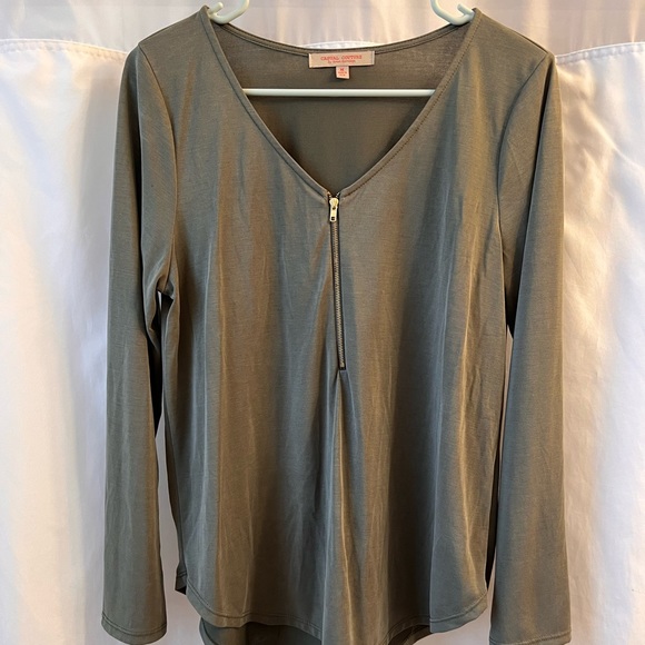 Casual Couture Olive Green Blouse Women’s Medium - Picture 1 of 6